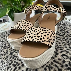 Espadrille Platform Animal Print Sandel